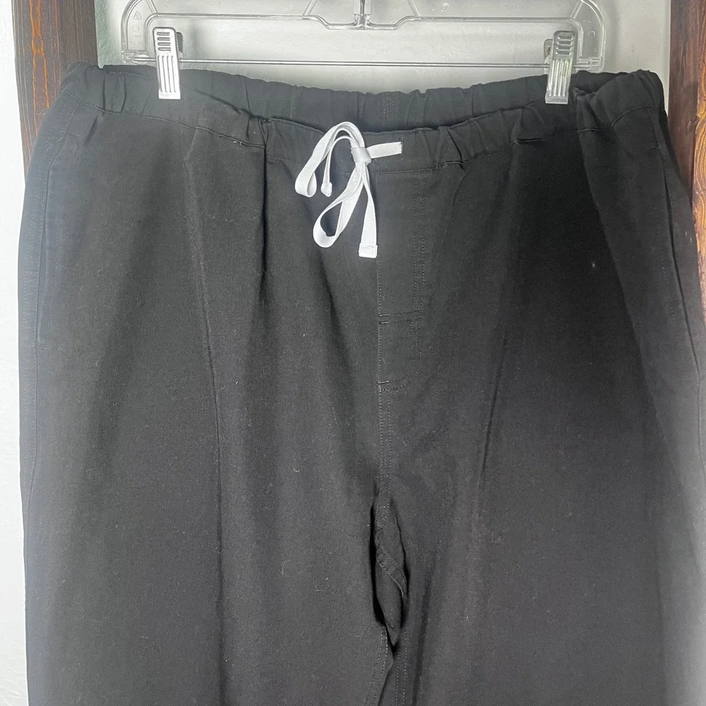 FIGS Technical Collection Black Scrub Pants XXL FM4500 Straight Leg Drawstring